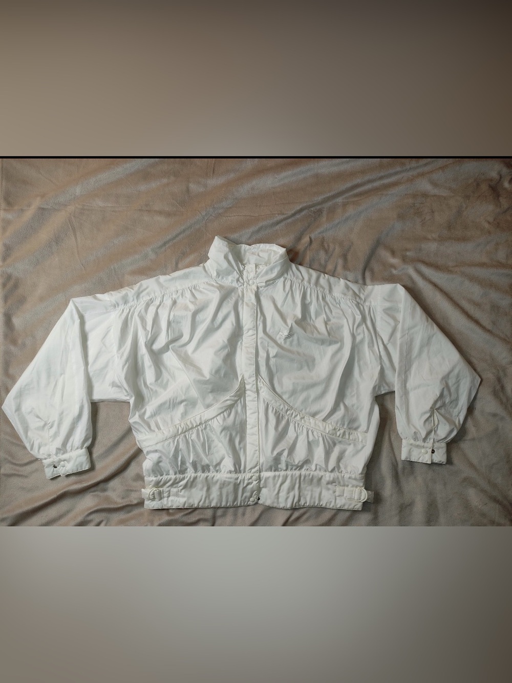 Adidas Silk Originals Vintage 1980s WindbreakerWhite Lightweight Zip Bomber